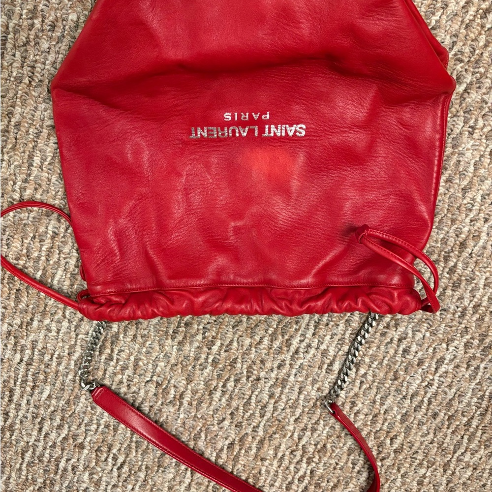 Saint Laurent Red Backpack with Minimalist Design